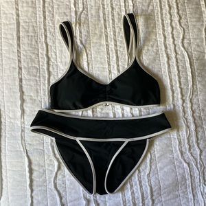 Aerie Scoop Neck Black and White Bikini Set